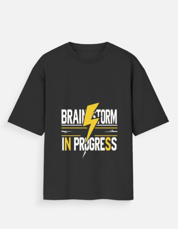 Brainstorm Oversized T-shirt – Creative Lightning Graphic Tee