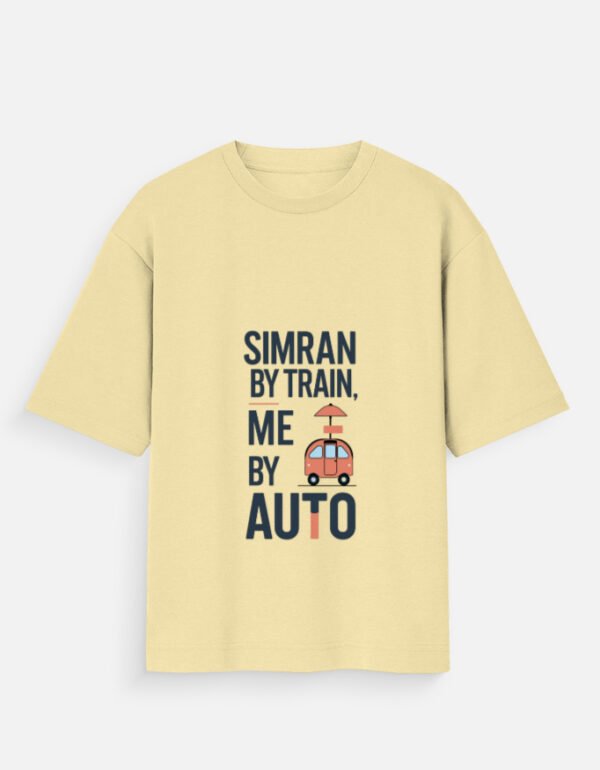 DDLJ Oversized T-Shirt – Simran by Train, Me by Auto