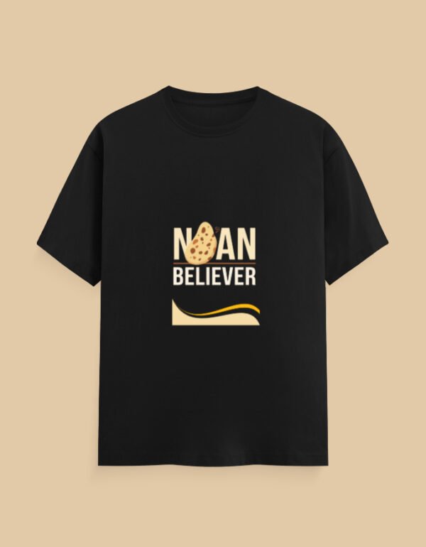 Men’s Casual Crew T-Shirt – Naan Believer Foodie Edition