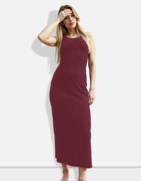Burgundy Sleeveless Maxi Dress